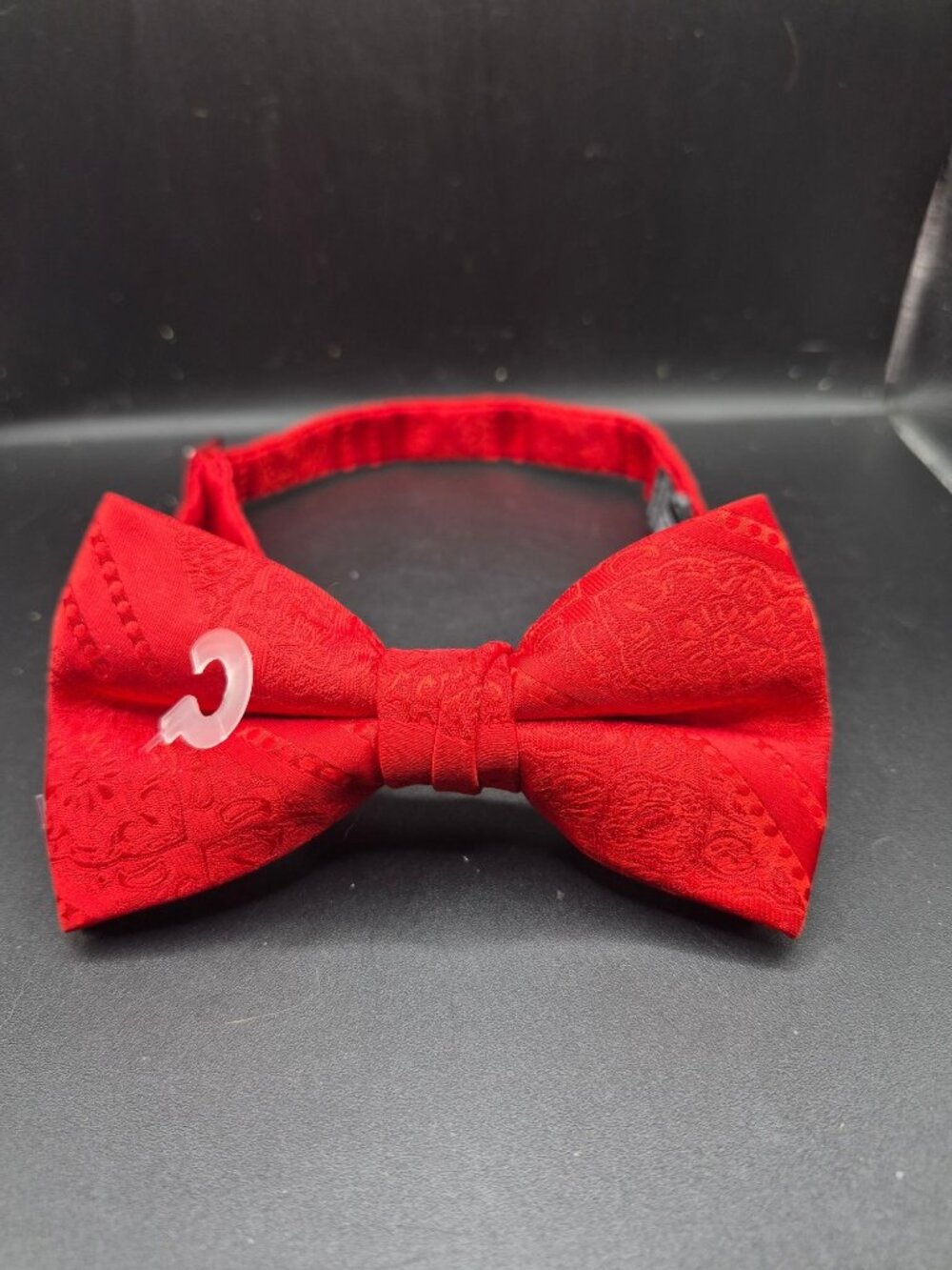 Stacy Adams Mens Red Adjustable Pre-Tied Paisley Bow Tie